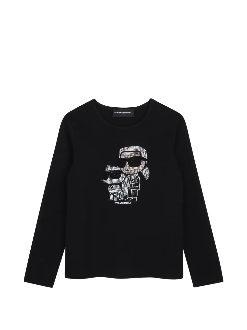 Karl Lagerfeld Kids rhinestone-embellished long-sleeve T-shirt - Nero