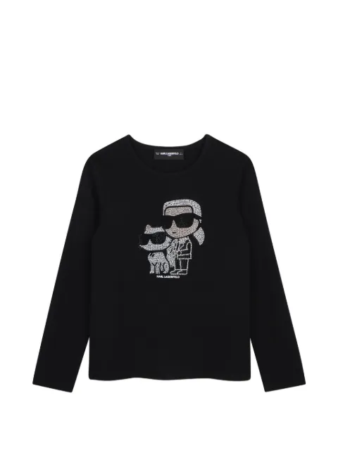 Karl Lagerfeld Kids rhinestone-embellished long-sleeve T-shirt