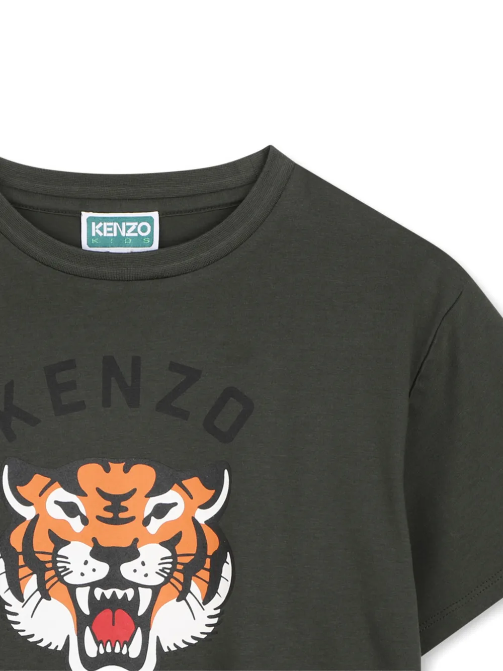 Kenzo Kids T-shirt met tijgerprint Groen