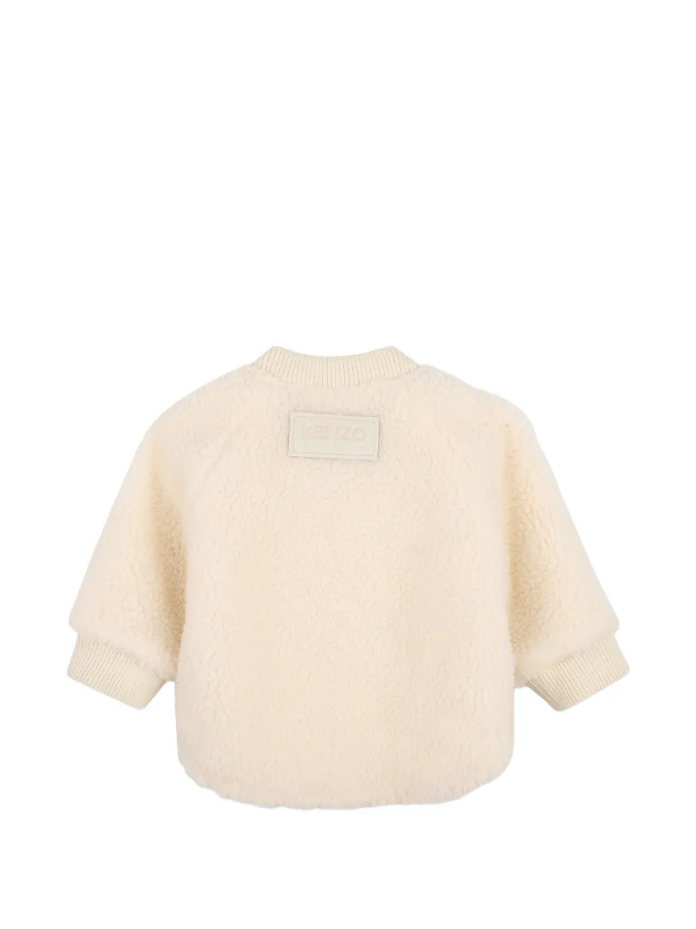 Kenzo Kids Jack met logo-patch en fleece-textuur Beige