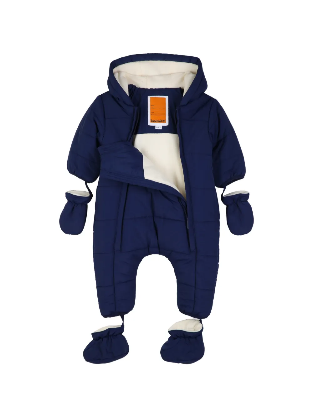 Timberland Kids Gewatteerde romper met logo-print Blauw