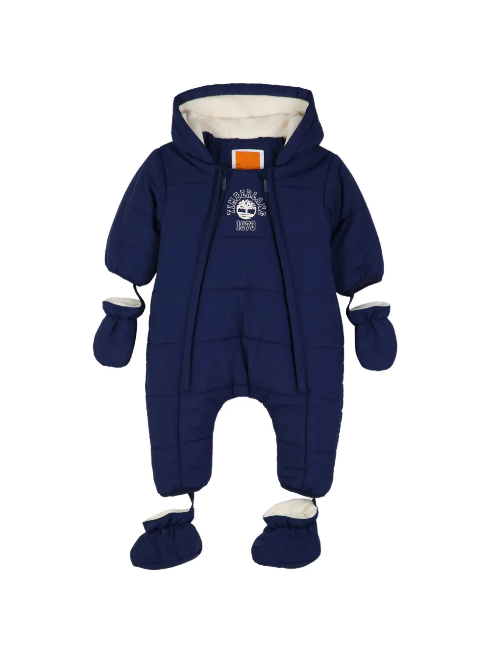 Timberland Kids padded logo-print romper - Blue