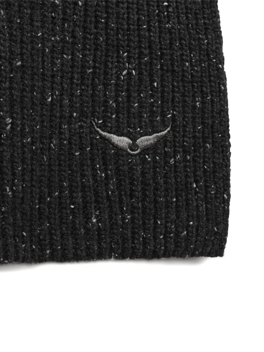 Zadig & Voltaire Kids Ribgebreide sjaal met geborduurd logo Grijs