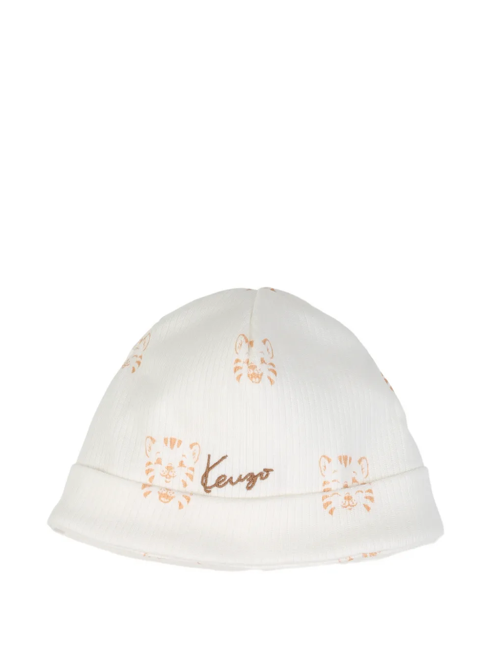 Kenzo Kids Geribbeld set met tijger-print Beige