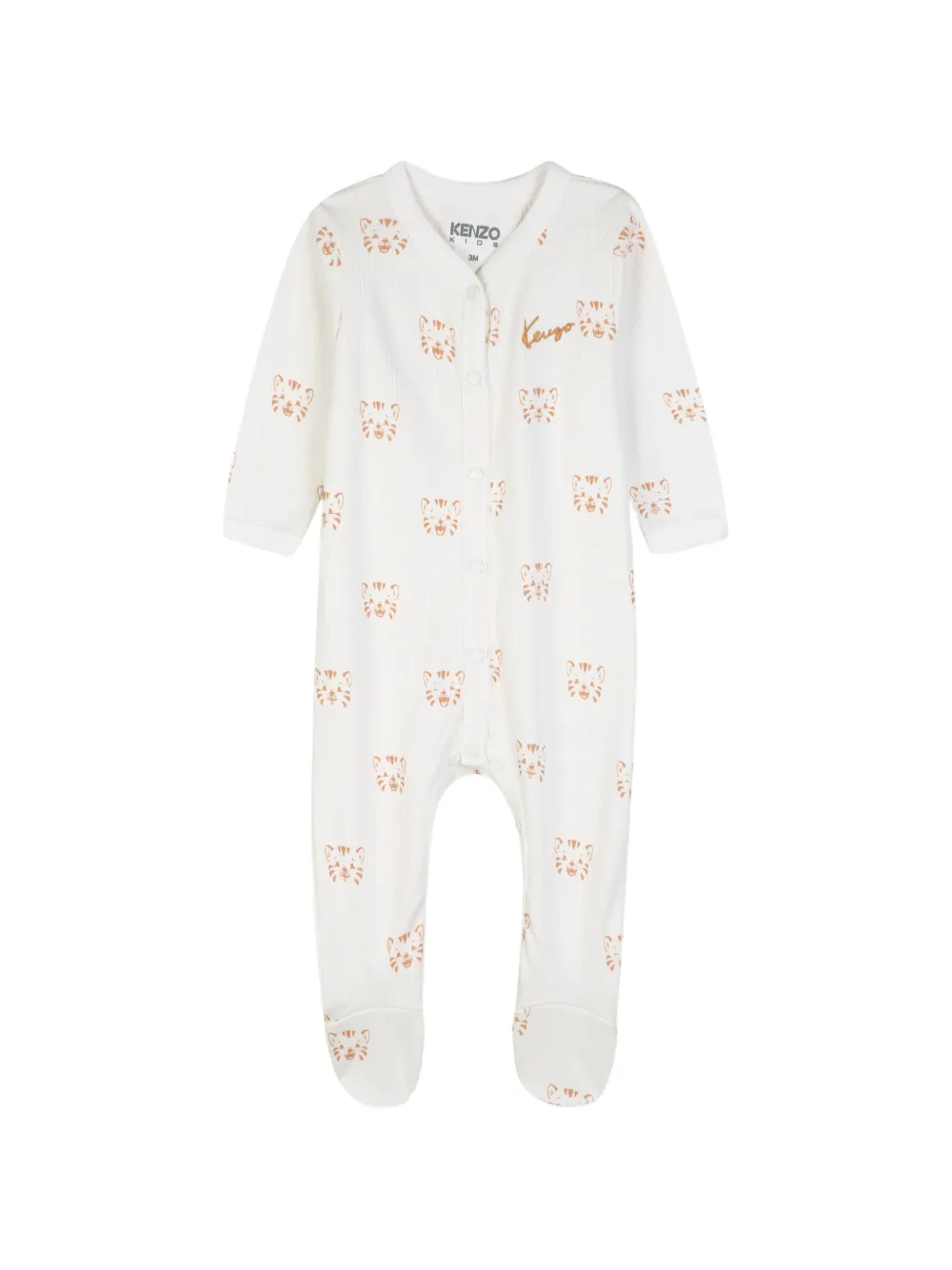 Kenzo Kids Geribbeld set met tijger-print Beige