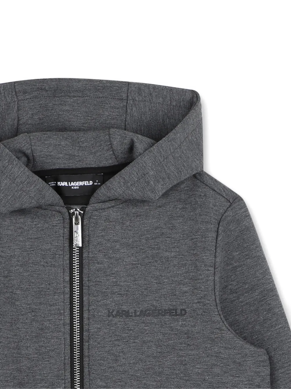 Karl Lagerfeld Kids Hoodie met logoprint en rits Grijs