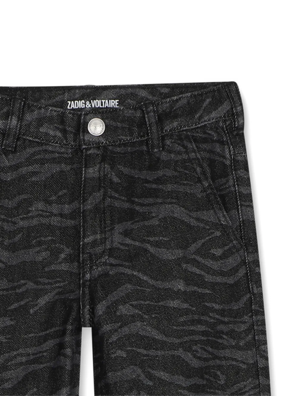 Zadig & Voltaire Kids Jeans met tijger-print Zwart