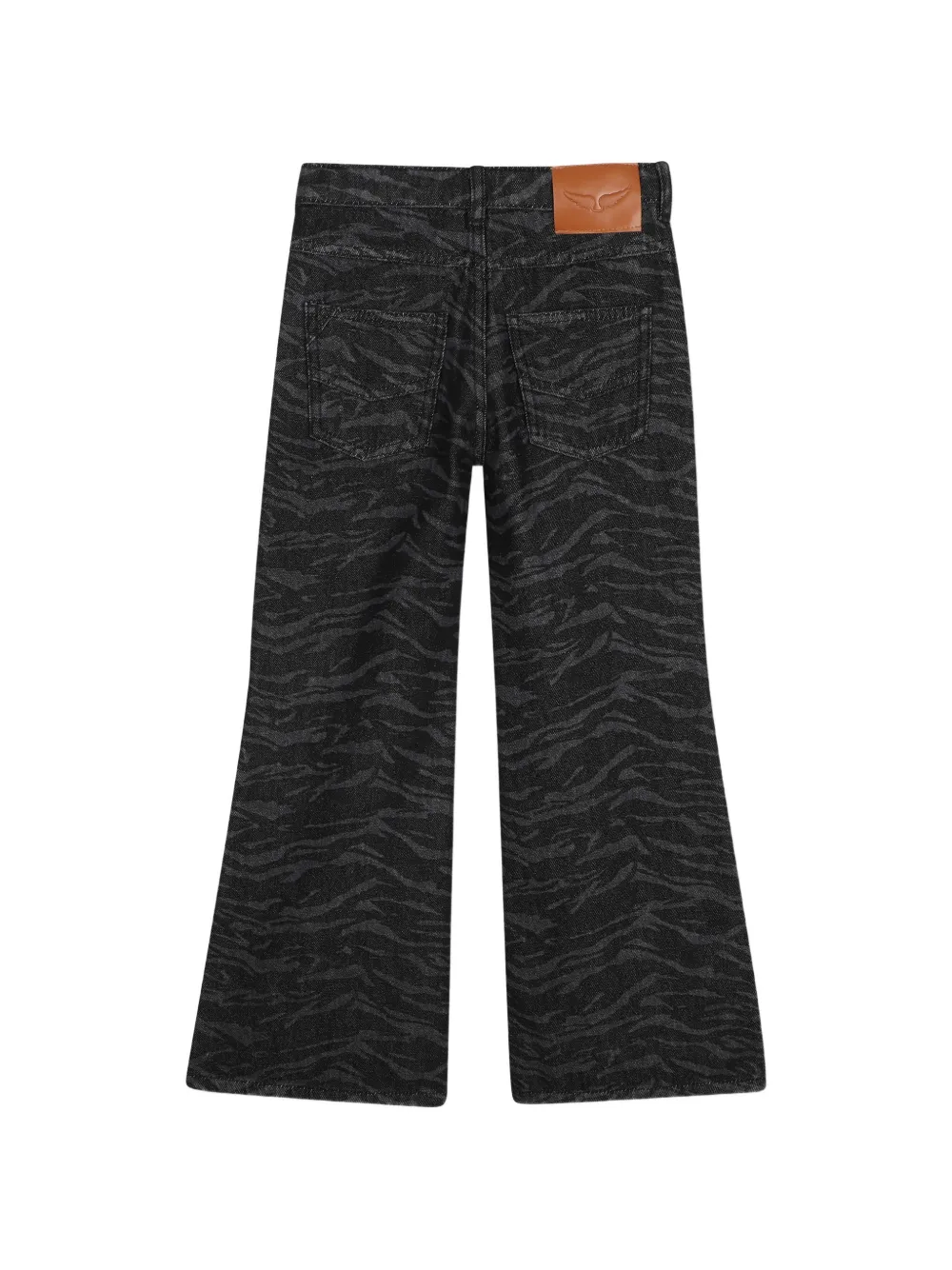 Zadig & Voltaire Kids Jeans met tijger-print Zwart