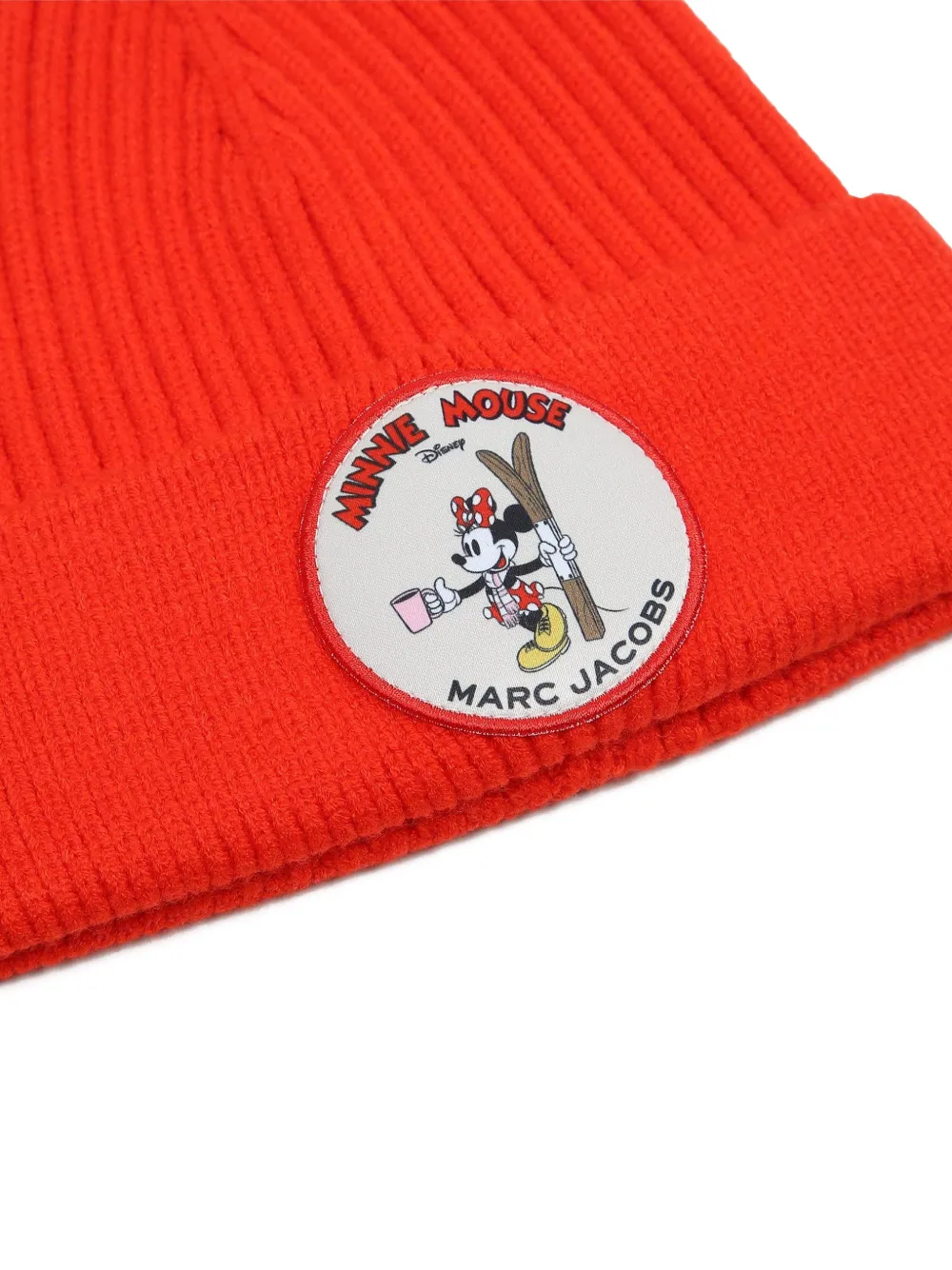 Marc Jacobs Kids Ribgebreide muts met grafische patch Rood