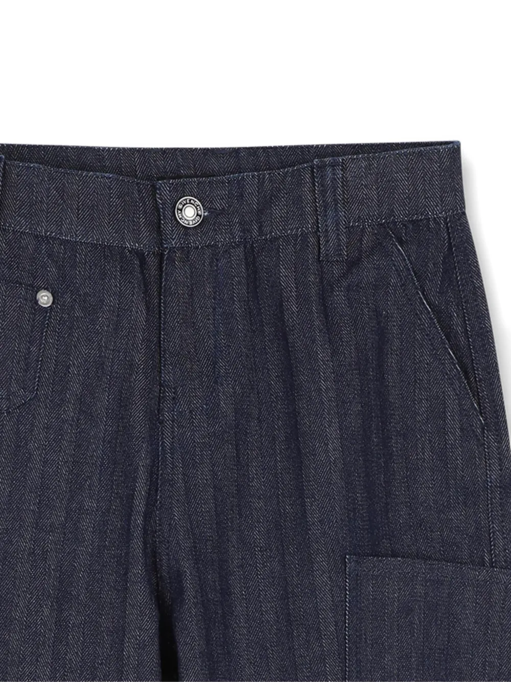 Givenchy Kids Cargo jeans met visgraatpatroon Blauw