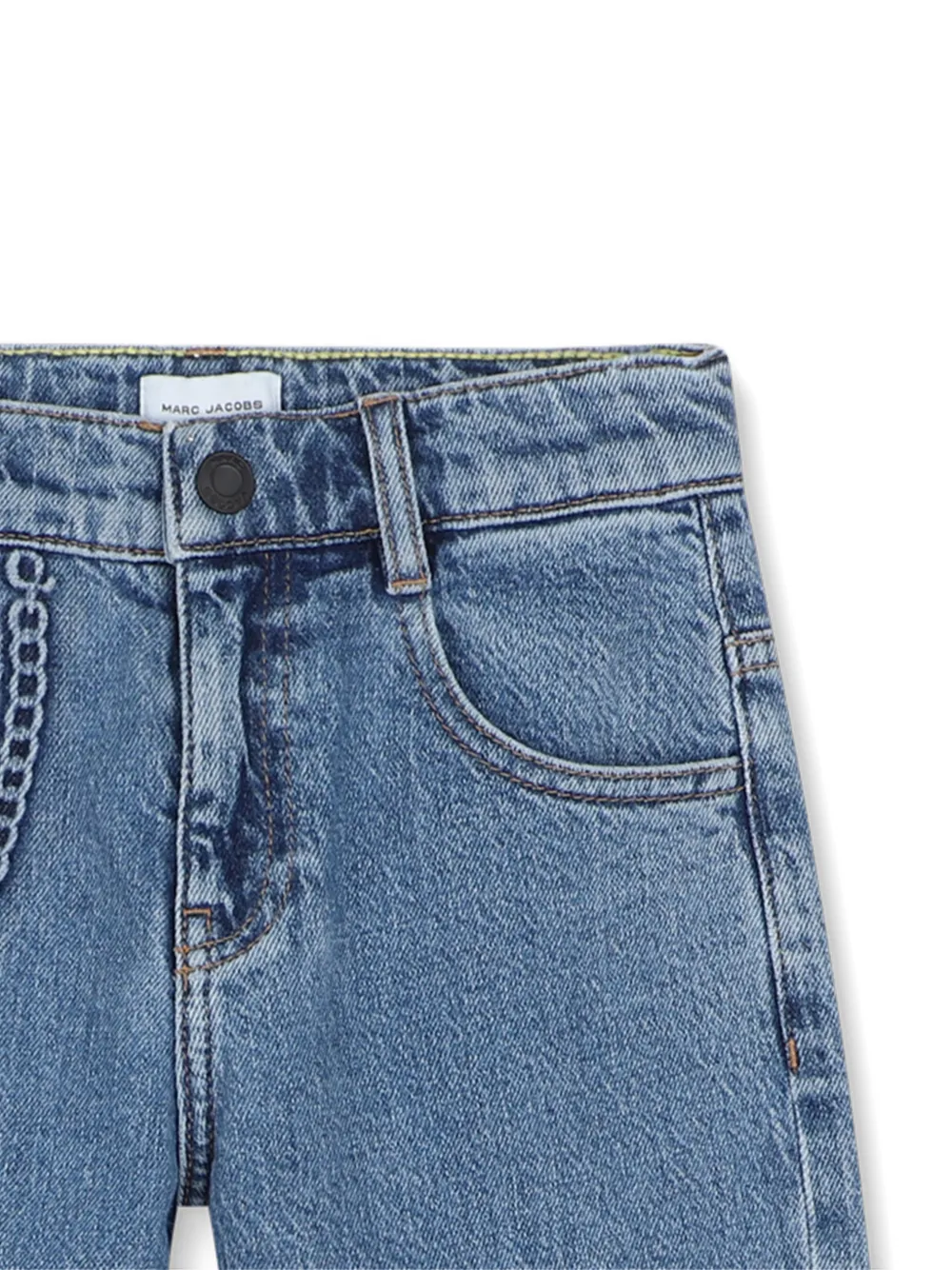 Marc Jacobs Kids Jeans met geborduurd logo en kettingdetail Blauw
