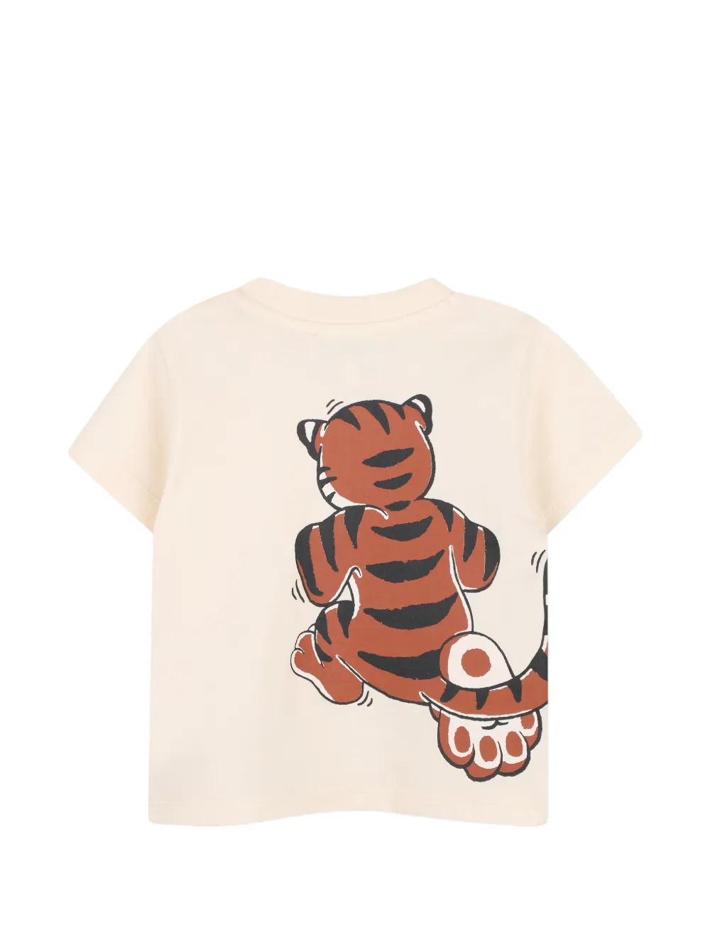 Kenzo Kids T-shirt met tijgerprint Beige