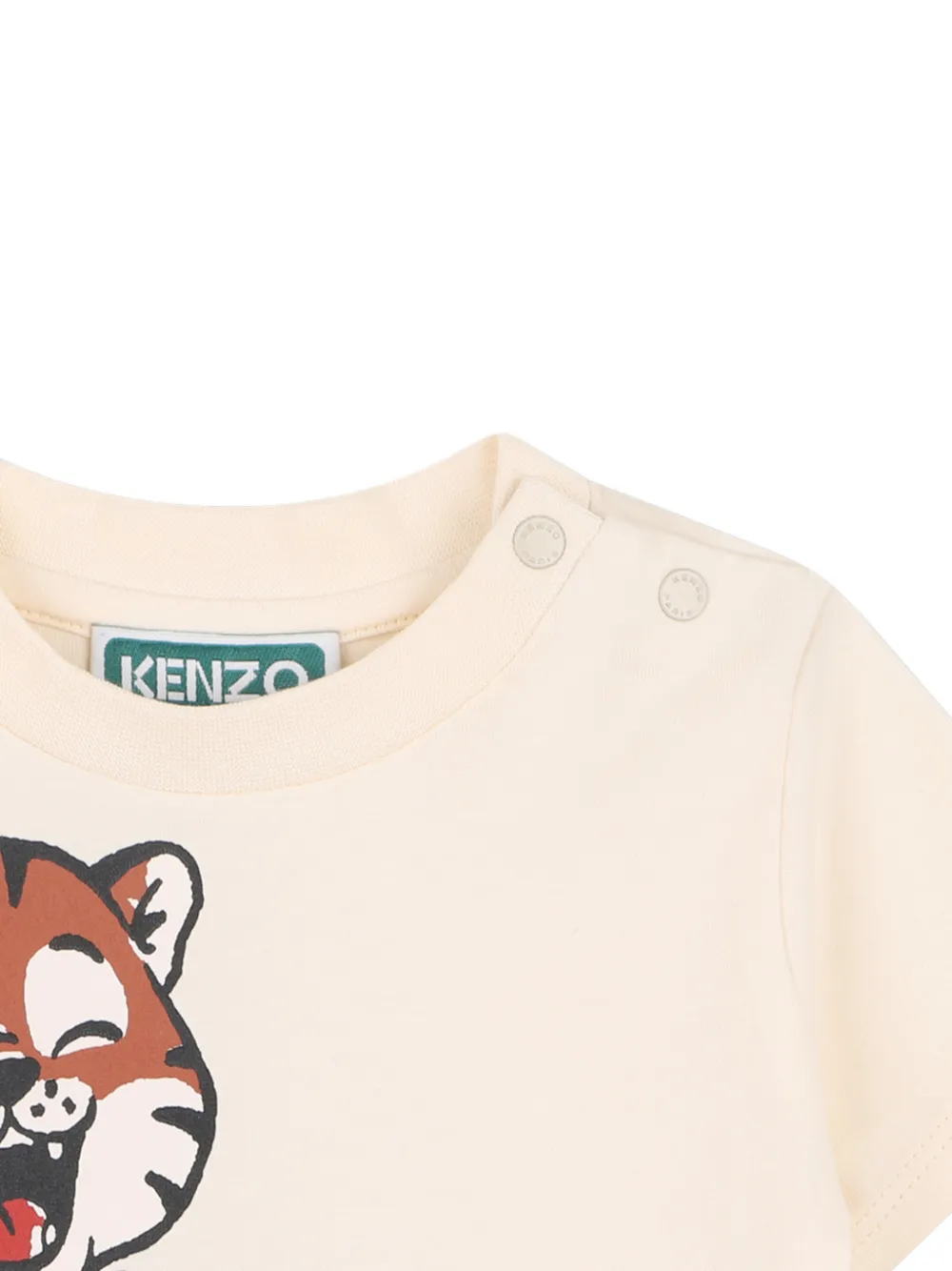 Kenzo Kids T-shirt met tijgerprint Beige