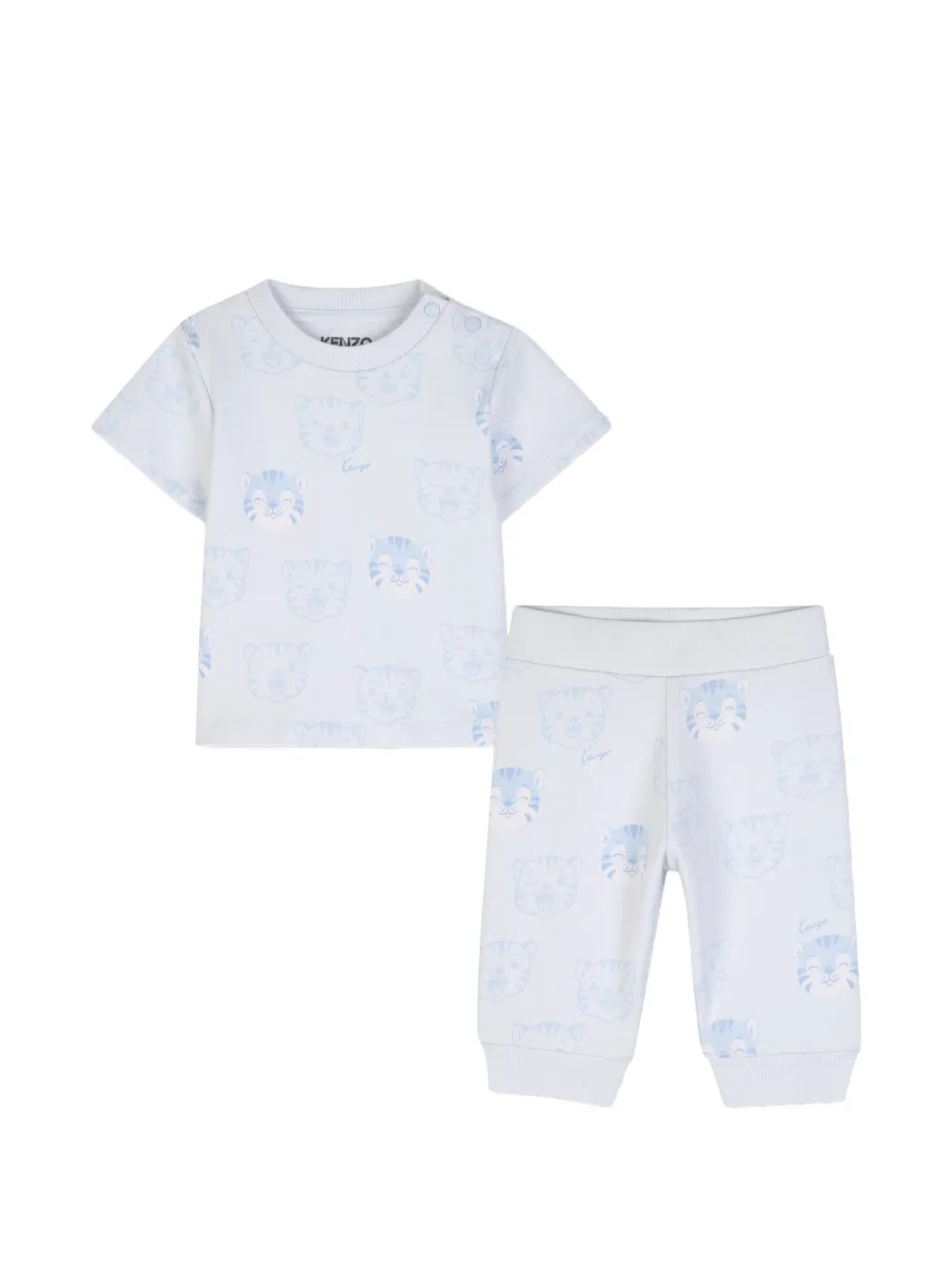 Kenzo Kids Set in cotone con stampa tigre - Blu