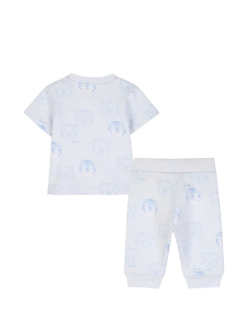 Kenzo Kids Katoenen set met tijger-print Blauw