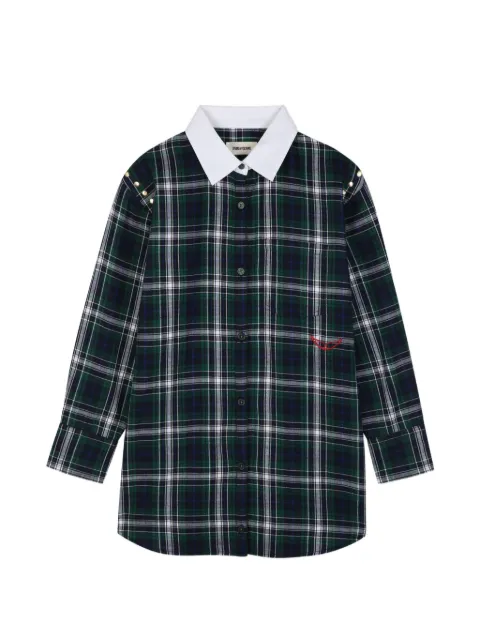 Zadig & Voltaire Kids check-pattern stud-embellished dress