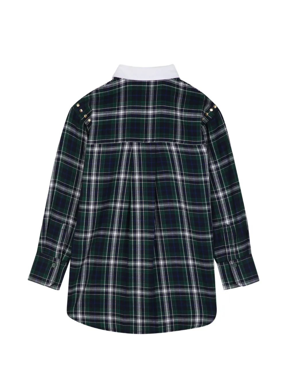 Zadig & Voltaire Kids Geruite jurk verfraaid met studs Groen