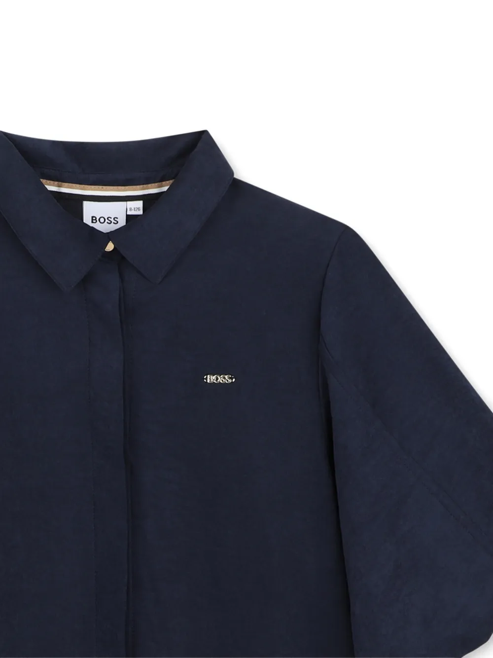 BOSS Kidswear Jurk met pofmouwen Blauw