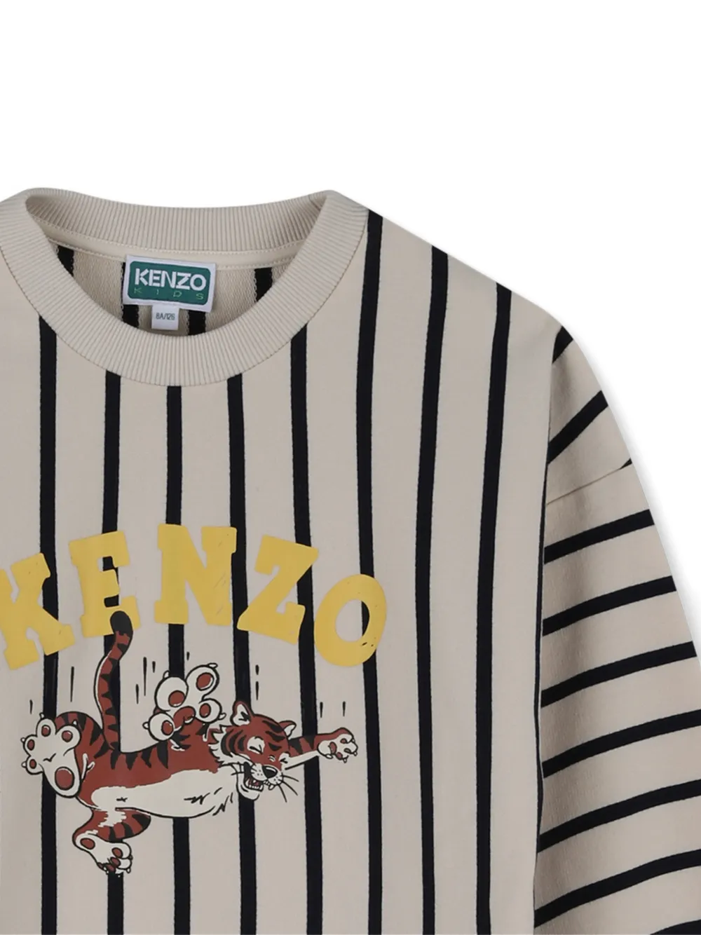 Kenzo Kids Gestreepte jurk Beige