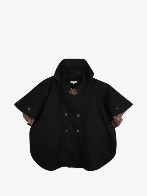 Chloé Kids houndstooth-trim hooded cape