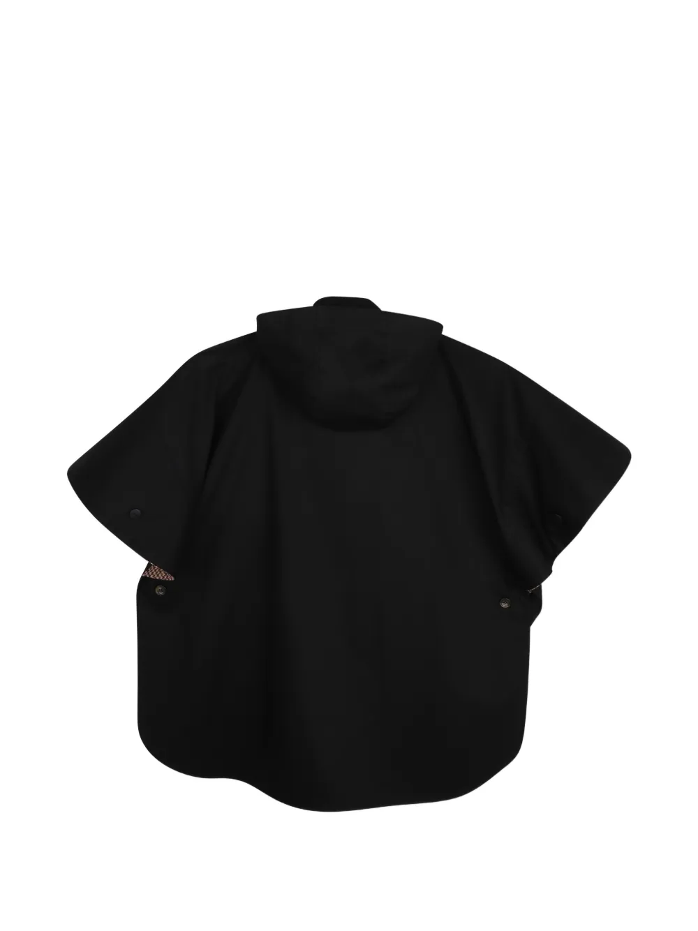 Chloé Kids Cape met pied-de-poule print en capuchon Zwart