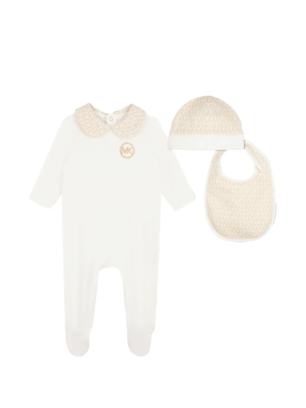 Michael Kors Kids Strampler-Set mit Monogramm-Print - Nude