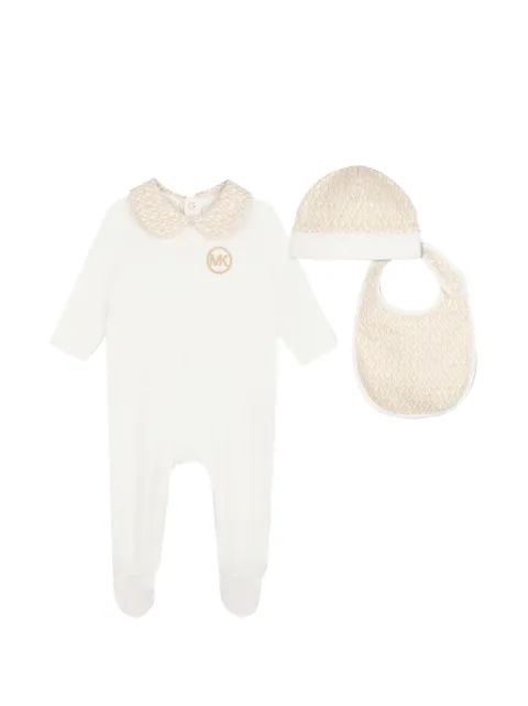 Michael Kors Kids monogram-print cotton babygrow set