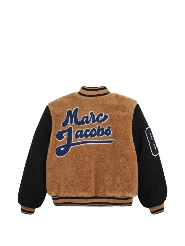 MARC JACOBS kids アウター Marc Jacobs Kids patch-detail teddy-texture Jacket | Brown | FARFETCH