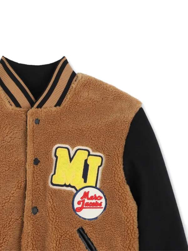 Marc Jacobs Kids patch-detail teddy-texture Jacket | Brown | FARFETCH