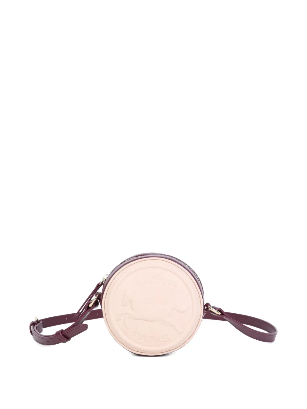 Chloé Kids horse-embossed circular shoulder bag - Neutrals