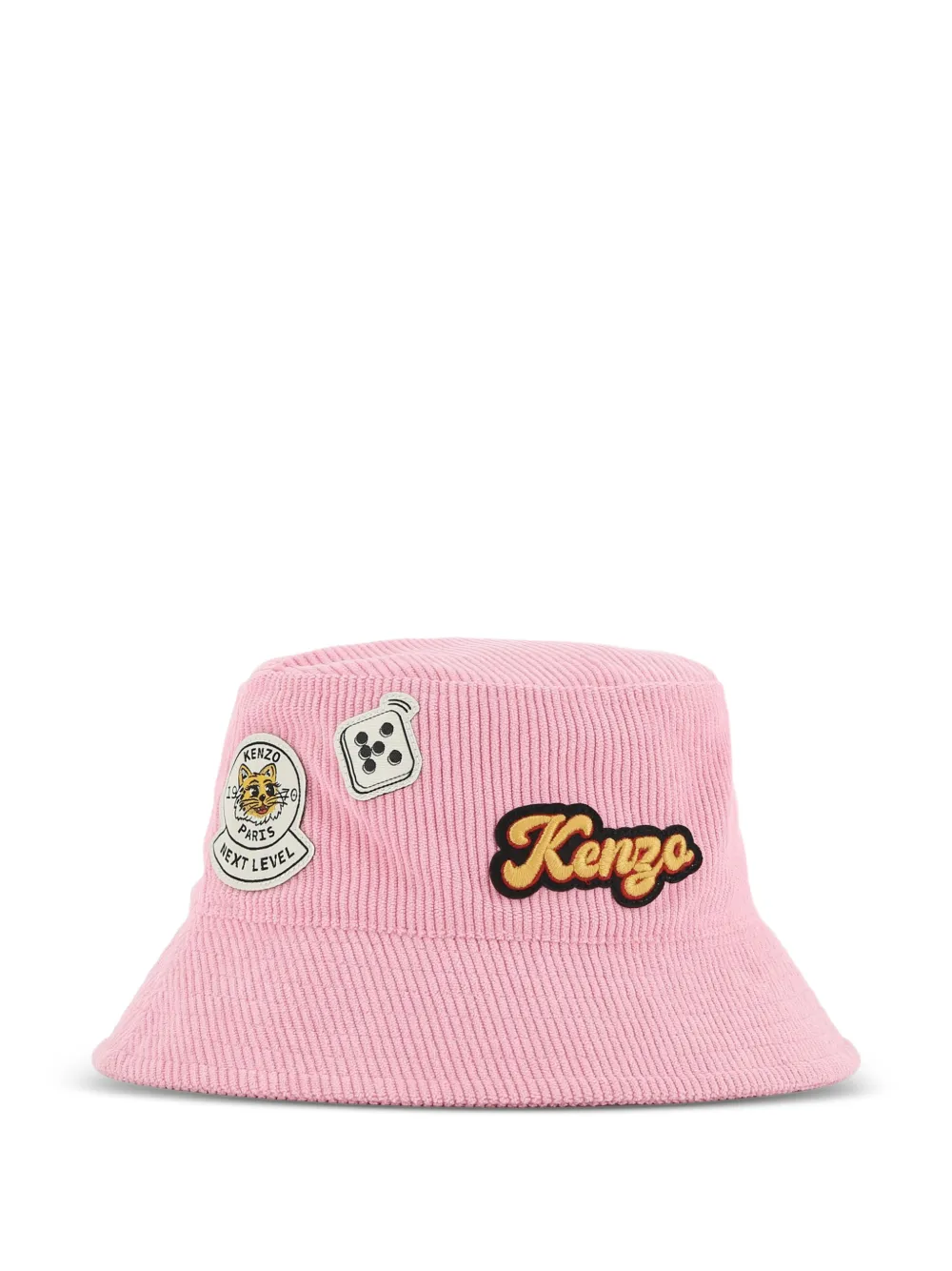 Kenzo Kids patch-detail corduroy bucket hat - Pink