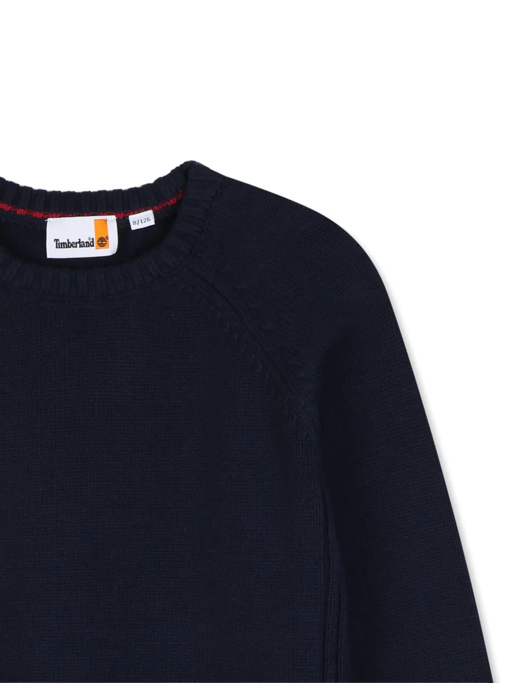 Timberland Kids Trui met logopatch en raglan mouwen Blauw