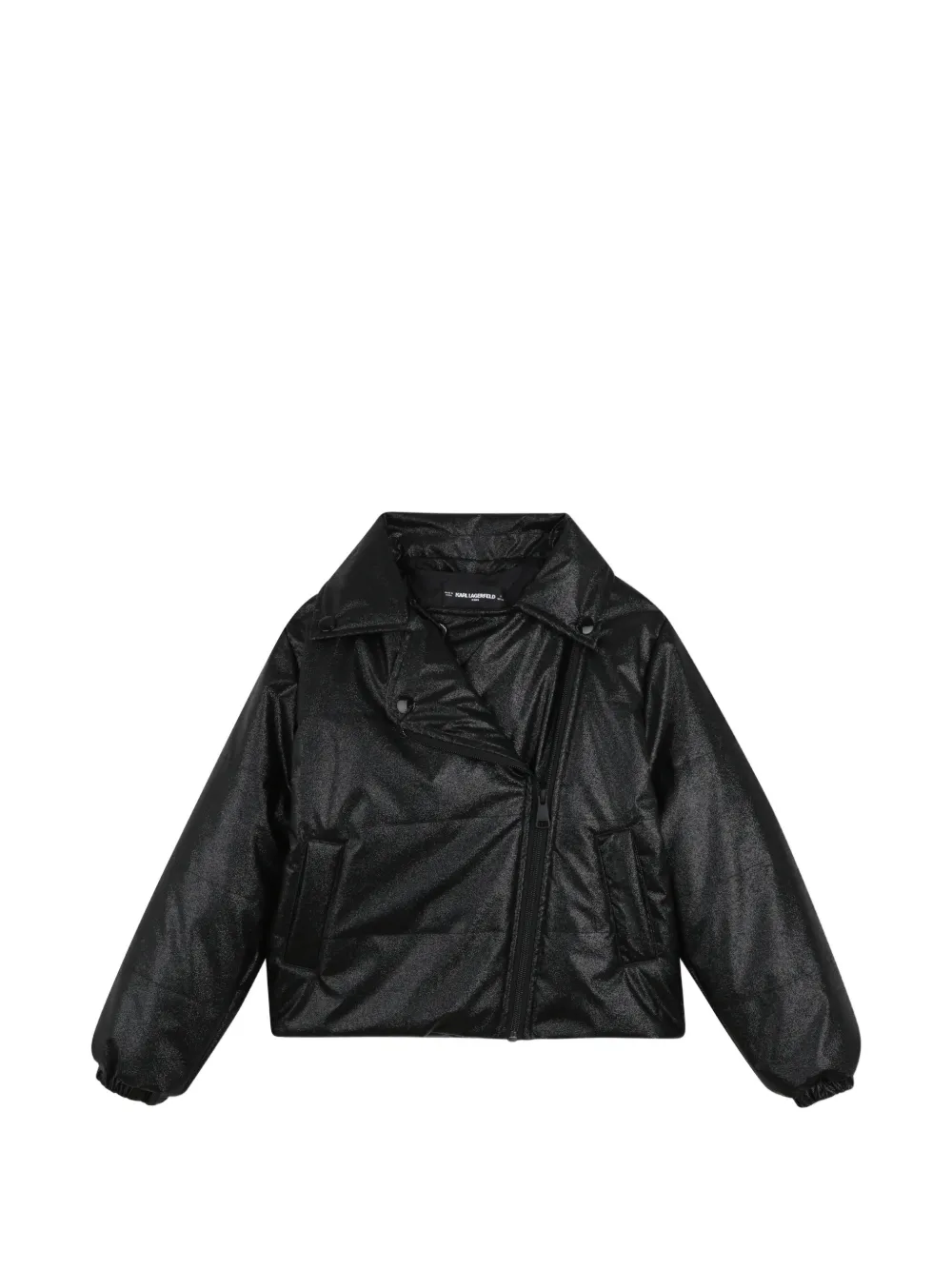 Karl Lagerfeld Kids Gewatteerd jack met glitters-effect Zwart
