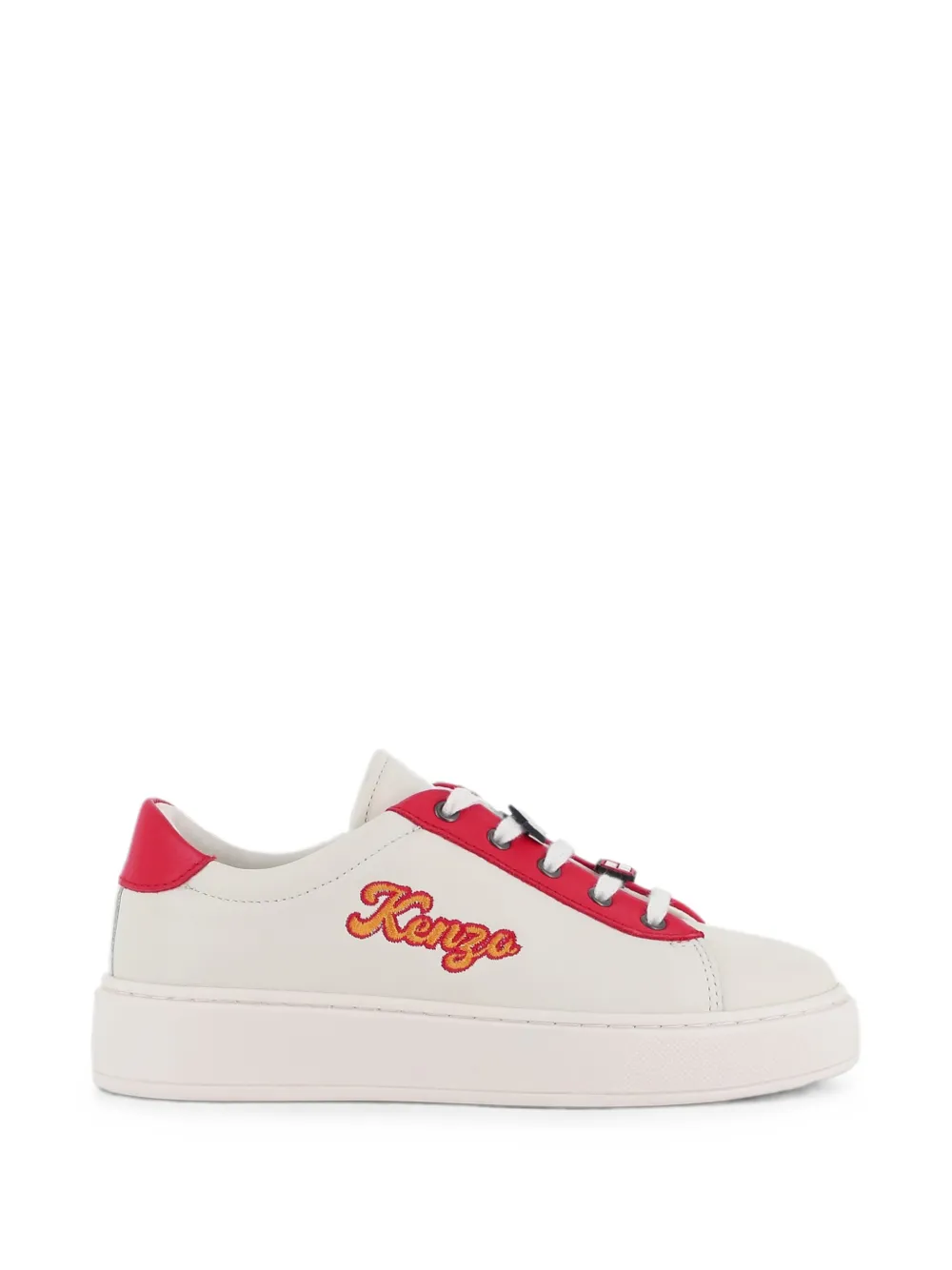 Kenzo Kids Sneakers met geborduurd logo Beige