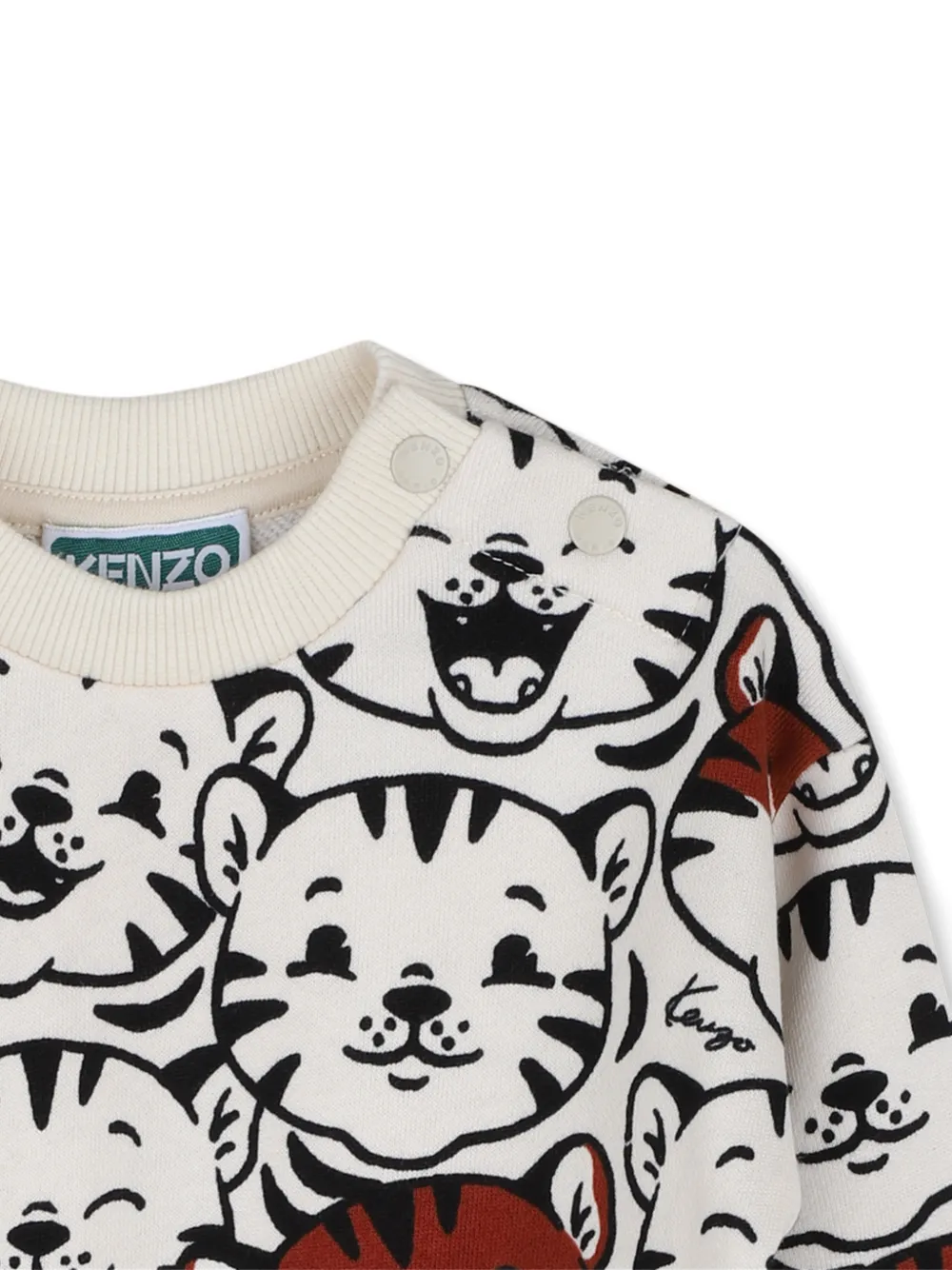 Kenzo Kids Trui met tijger-print Wit