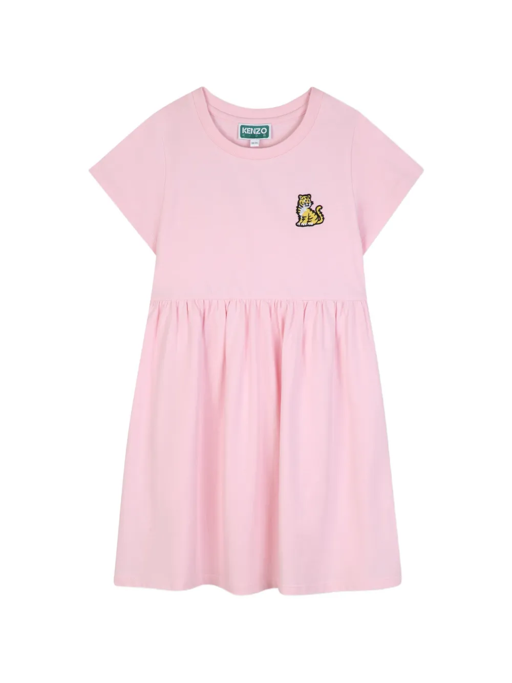 Kenzo Kids Gesmockte jurk met tijgerpatch Roze