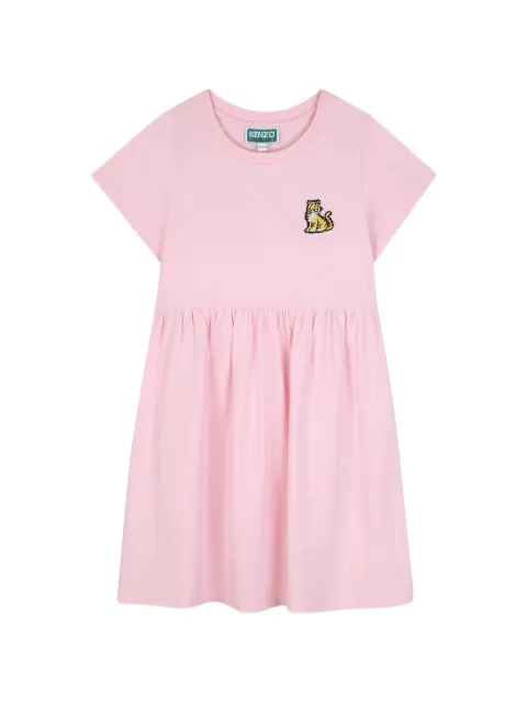 Kenzo Kids tiger-patch gathered dress
