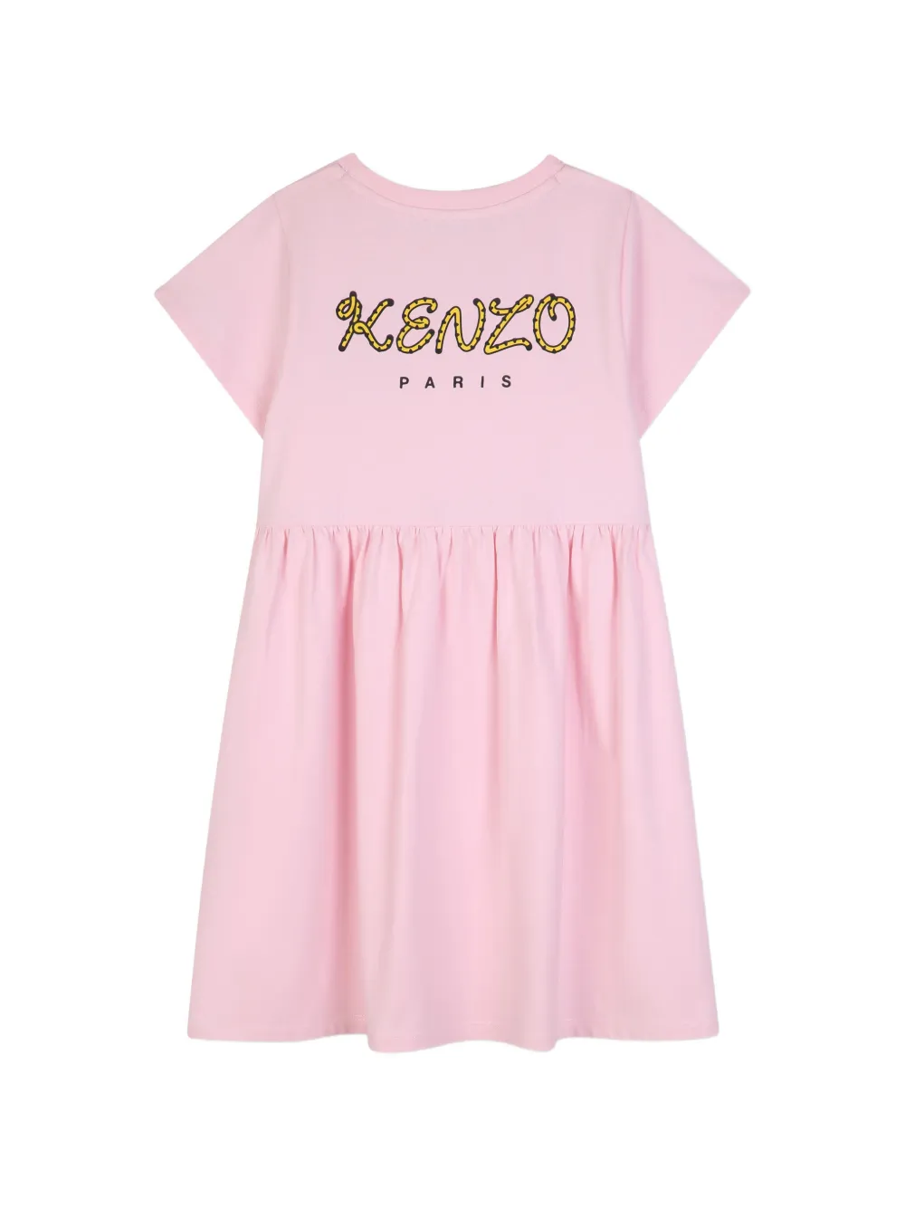 Kenzo Kids Gesmockte jurk met tijgerpatch Roze