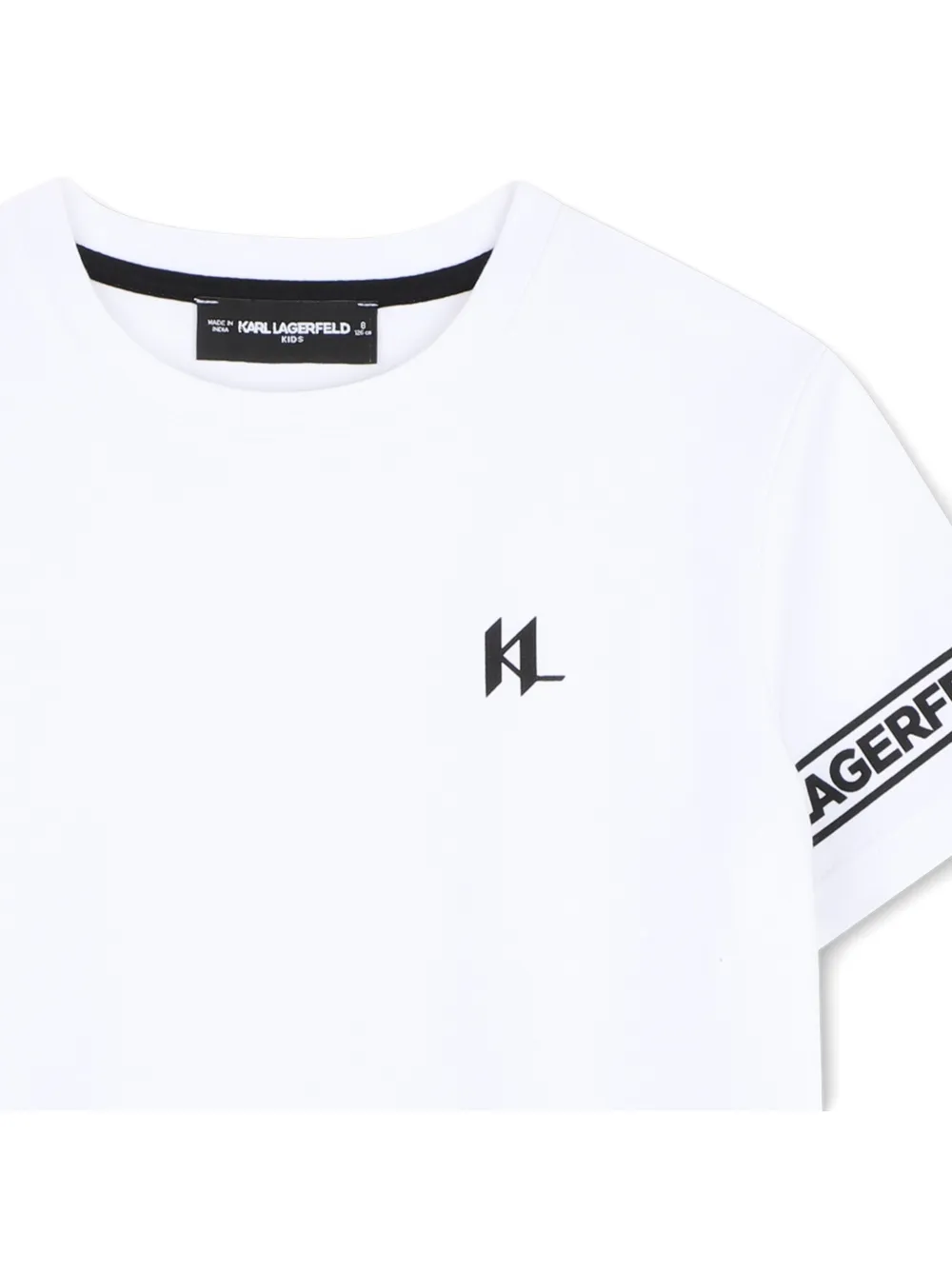Karl Lagerfeld Kids T-shirt met logoband Wit