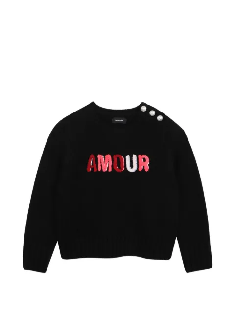 Zadig & Voltaire Kids suéter con logo bordado y detalle de moño