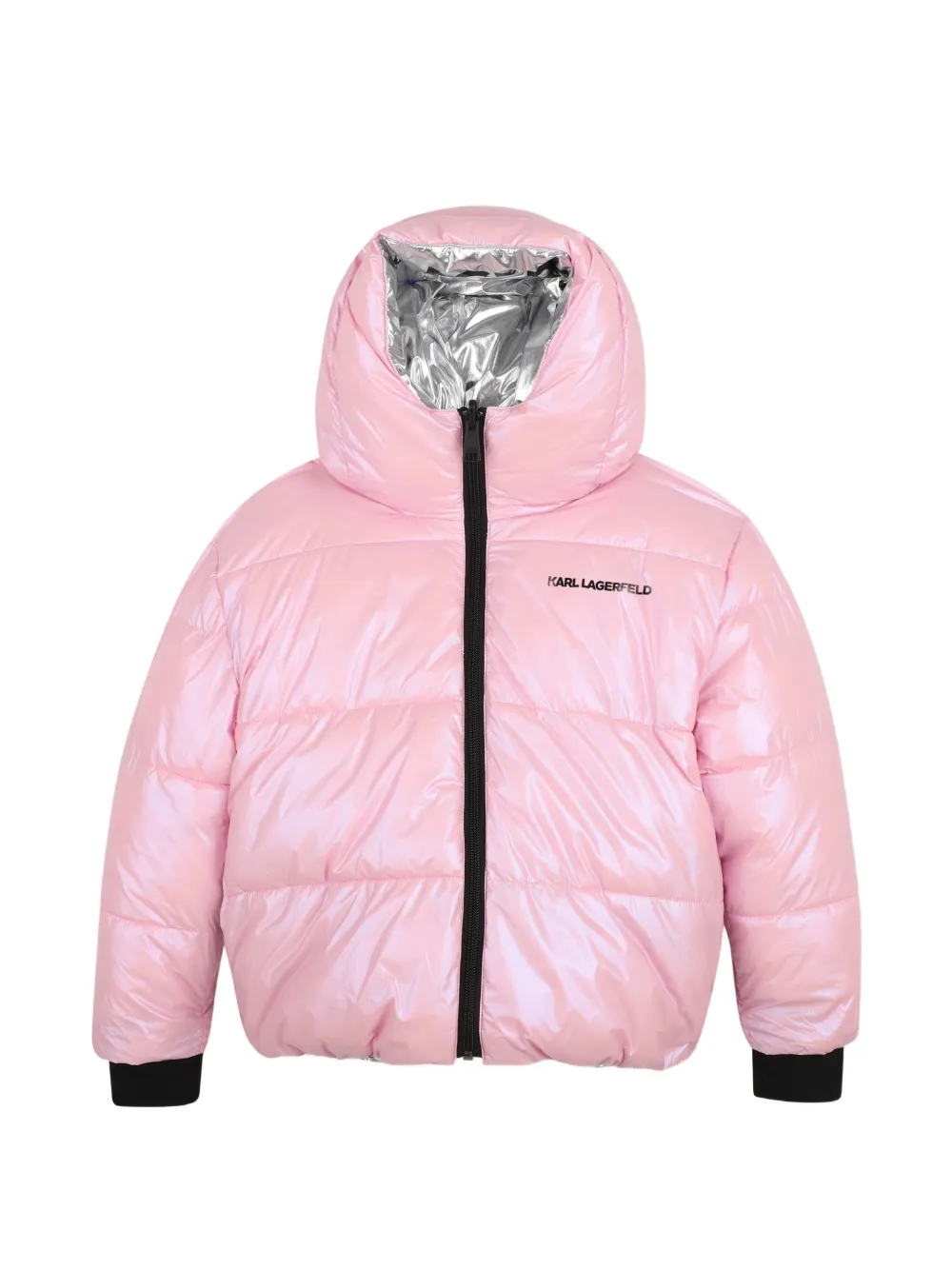 Karl Lagerfeld Kids Piumino reversibile con cappuccio - Rosa