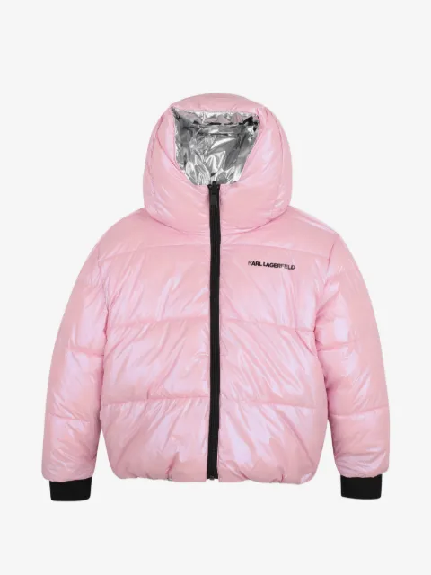 Karl Lagerfeld Kids Wendbare Daunenjacke mit Kapuze