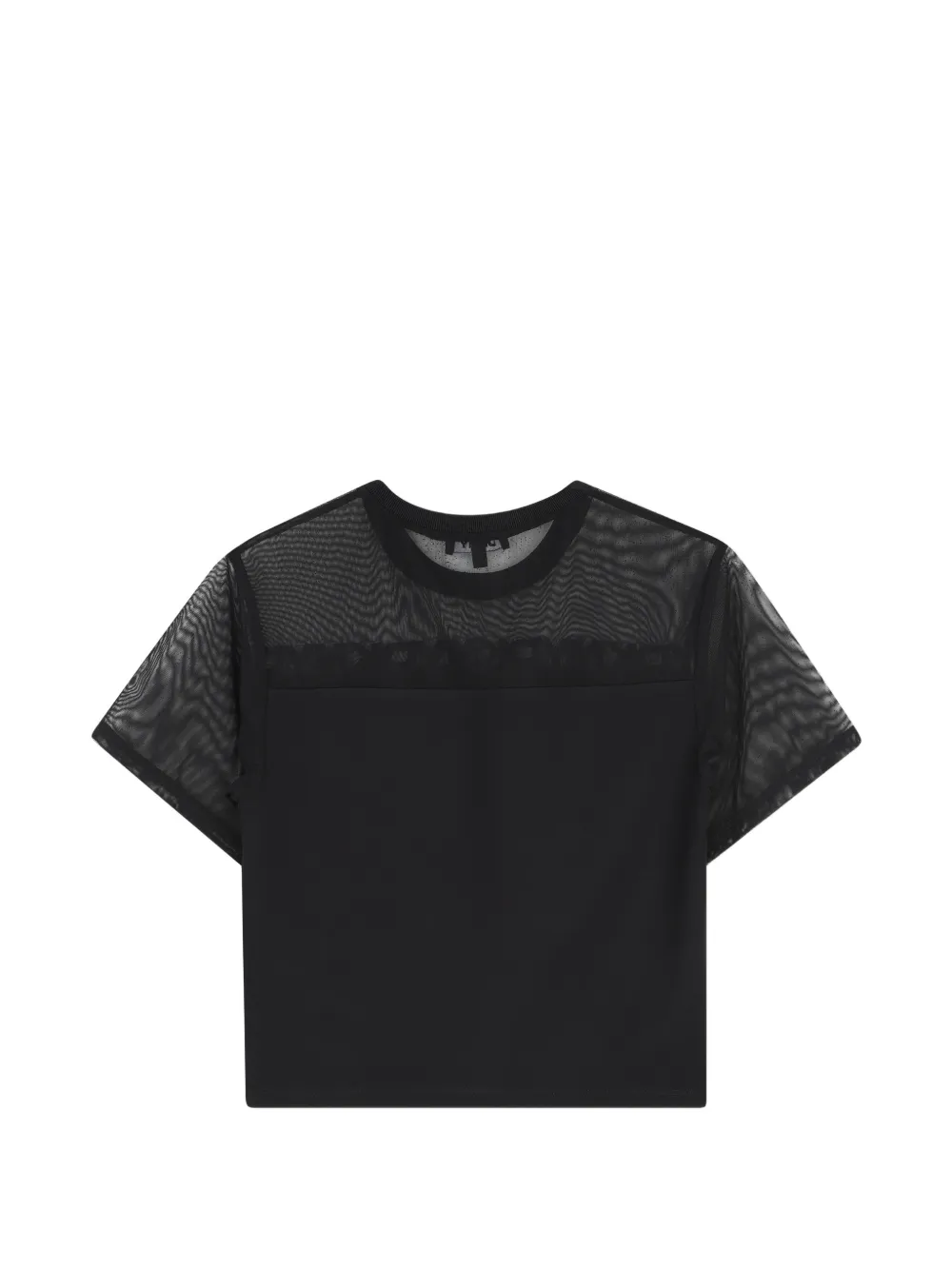 Dkny Kids T-shirt met logoband en mesh vlak Zwart