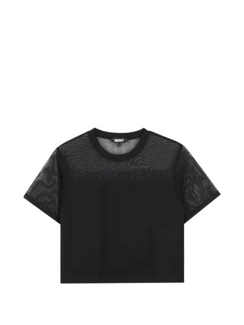 Dkny Kids logo-tape mesh-panel T-shirt