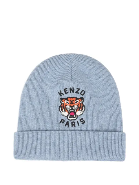 Kenzo Kids Tiger Head embroidered beanie hat
