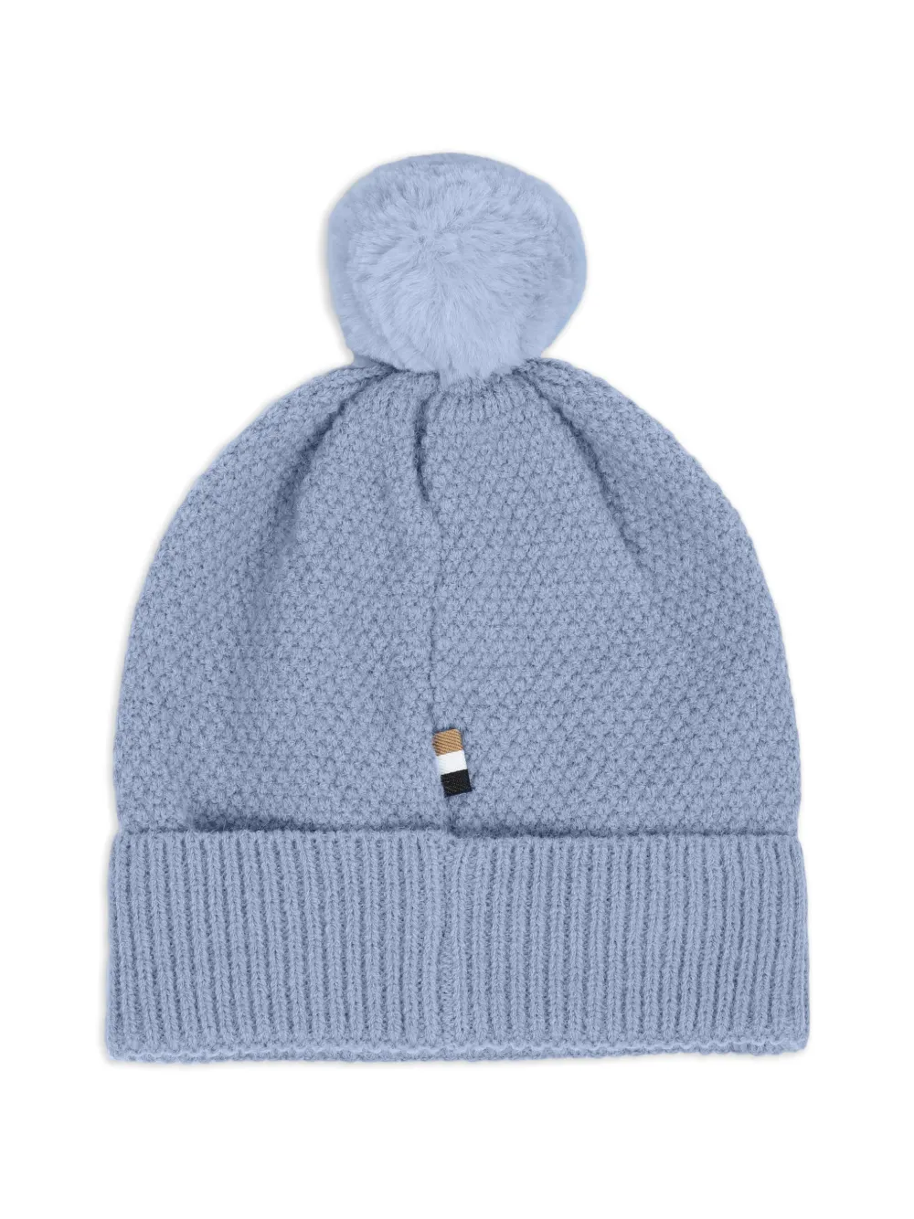 BOSS Kidswear Wafelgebreide muts met pompon Blauw