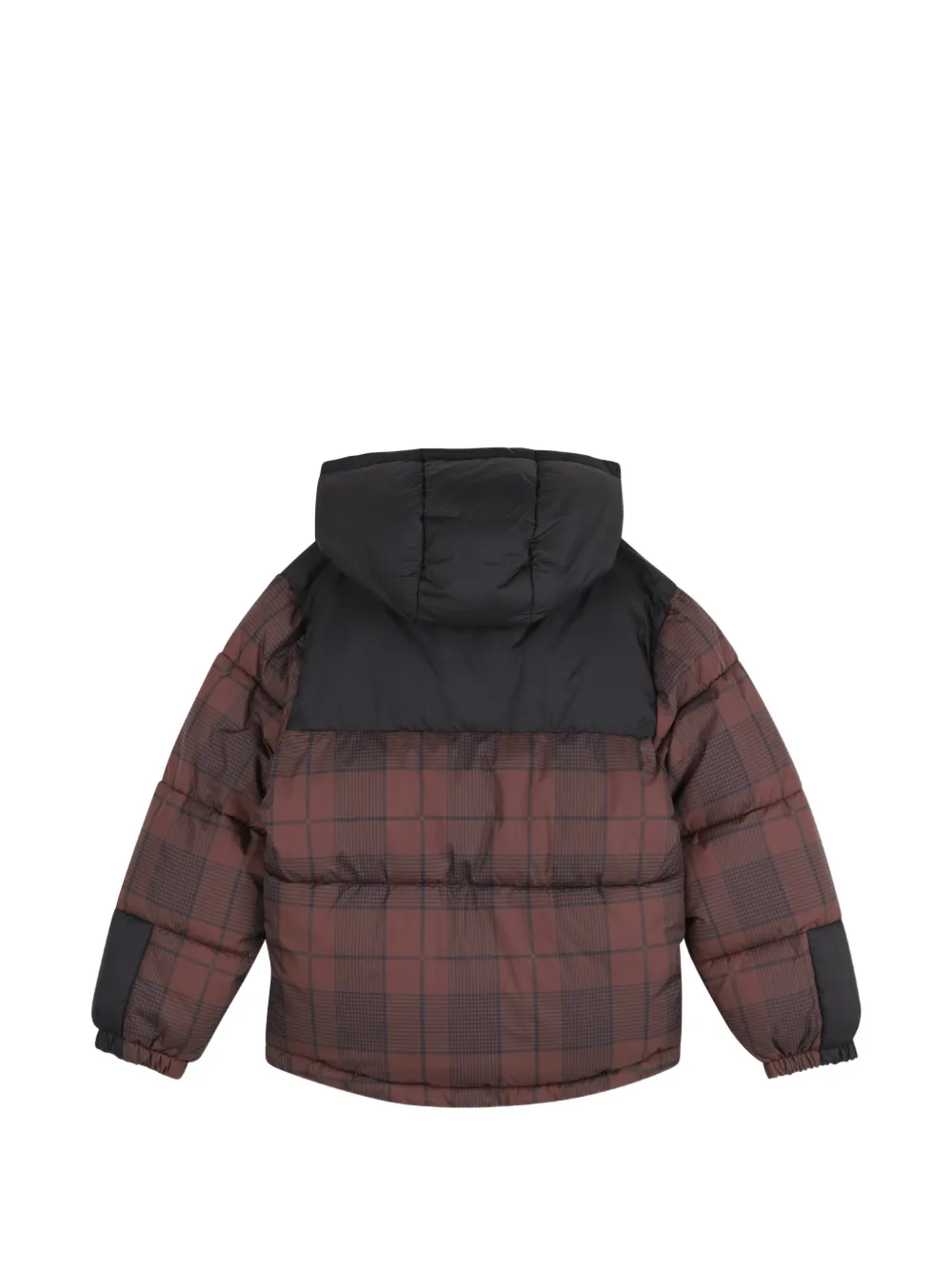 HUGO KIDS Geruit donsjack met capuchon Bruin