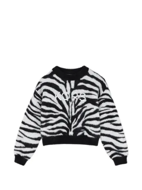Michael Kors Kids suéter con logo bordado y estampado de cebra