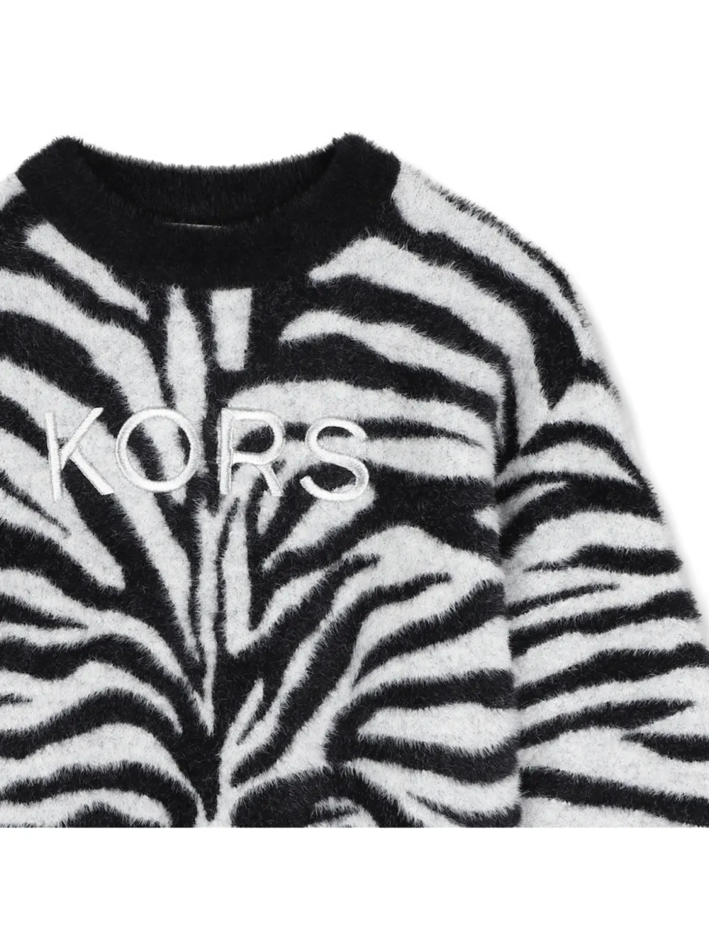 Michael Kors Kids Trui met geborduurd logo en zebraprint Zwart