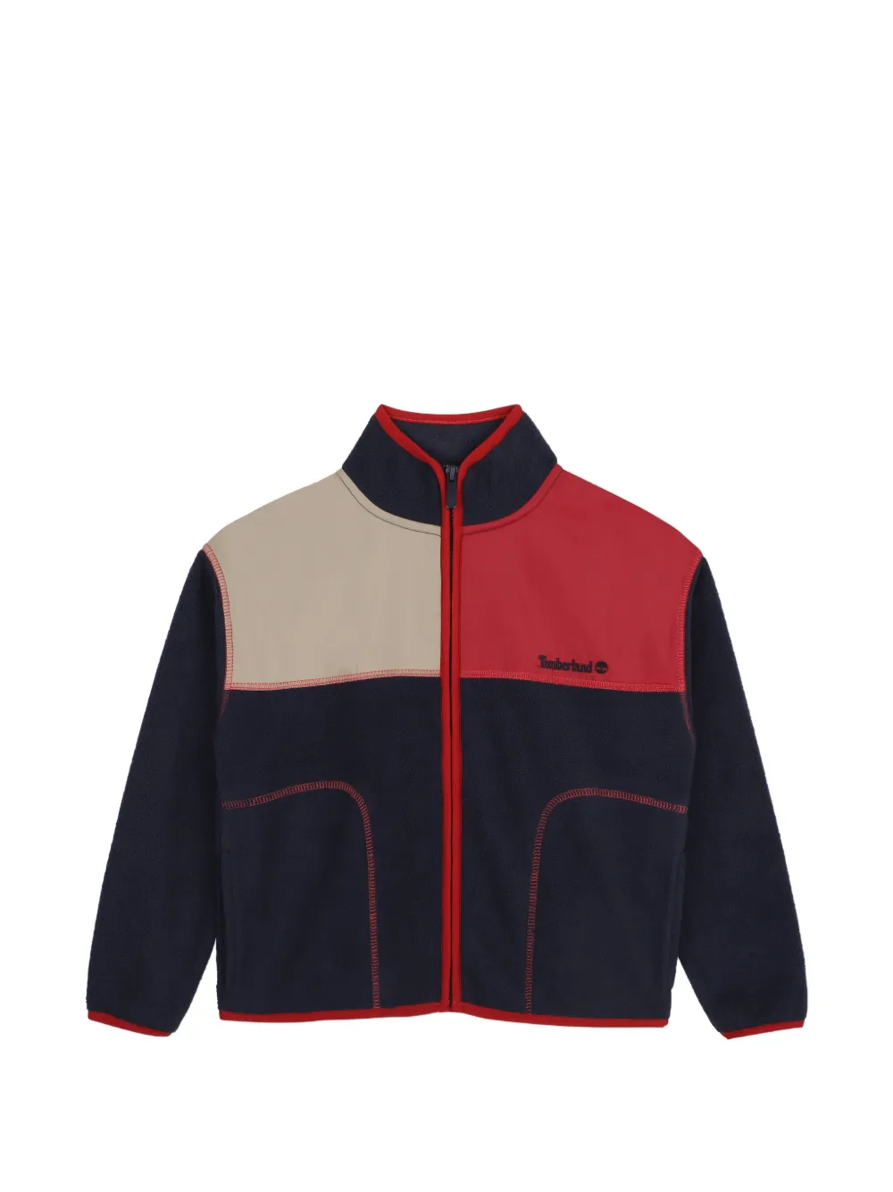 Timberland Kids Giacca in pile con design color-block - Blu